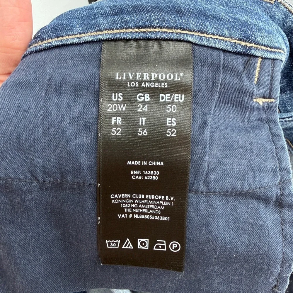 Liverpool The Short Denim‎ Jean Shorts Blue Plus Size 20W High Rise